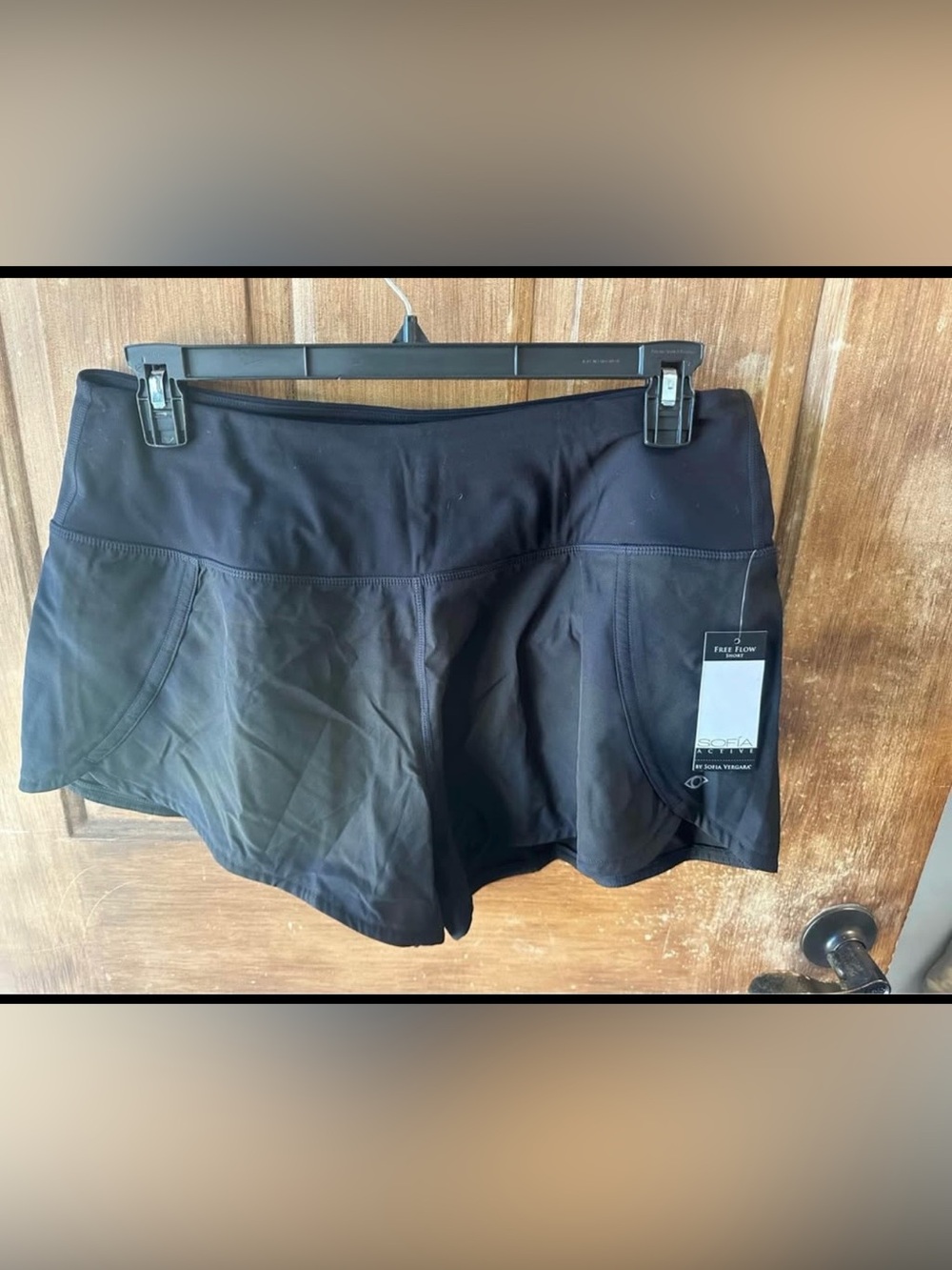 Women's Black Athletic Free Flow Shorts -Large